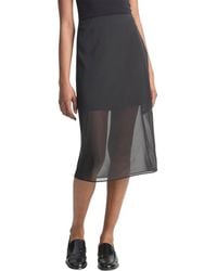 Vince - Sheer Silk-Blend Pencil Skirt - Lyst