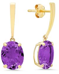 MaxColor - 14k 3.90 Ct. Tw. Amethyst Drop Earrings - Lyst