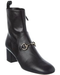 Gucci - Horsebit Leather Bootie - Lyst