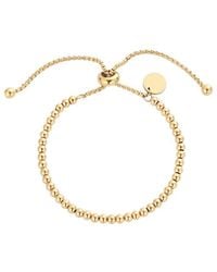 Adornia - Tarnish Resistant 18K Plated Beaded Bolo Bracelet - Lyst