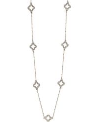 Suzy Levian - 14k 0.63 Ct. Tw. Diamond Clover By The Yard Necklace - Lyst