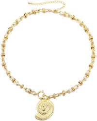 Adornia - 14K Plated Chunky Shell Pendant Necklace - Lyst