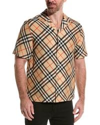 Burberry - Check Oversized Silk Shirt - Lyst