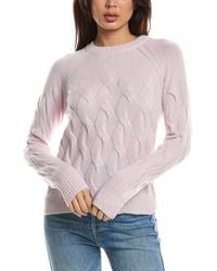 Forte - Wandering Cable Crewneck Cashmere Sweater - Lyst