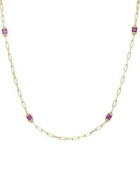 Rachel Glauber - 14K Plated Cz Station Necklace - Lyst