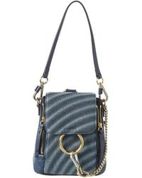 Chloé Faye Small Leather Backpack - Blue