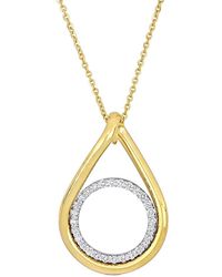 Rina Limor - 14k Two-tone 0.42 Ct. Tw. Diamond Intertwined Circle Pendant Necklace - Lyst