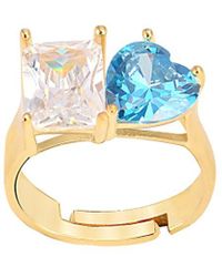 Gabi Rielle - 14k Over Silver Cz Adjustable Ring - Lyst