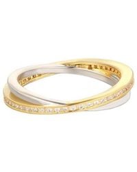 Adornia - 14K Plated Zircon Criss Cross Ring - Lyst