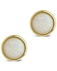 Sterling Forever - 14k Plated Created Opal Paxe Earrings - Lyst