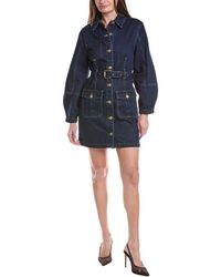 House of Harlow 1960 - Cassian Lantern Sleeve Denim Shirtdress - Lyst