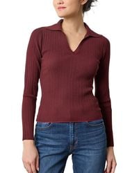 Lilla P - Slim Fit Long Sleeve Rib Henley Sweater - Lyst