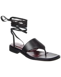 STAUD - Alexandre Lace-Up Leather Sandal - Lyst