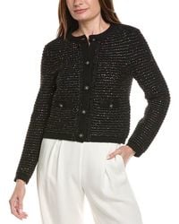 MILLY - Sequin Textured Wool-Blend Cardigan - Lyst