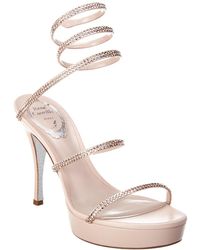 Rene Caovilla Cleo Plato 100 Satin Sandal - Pink