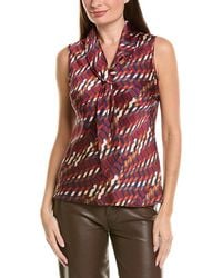 Tahari - Hammer Satin Sleeveless Knit Top - Lyst