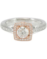 Suzy Levian - Certified 18k Two-tone 1.08 Ct. Tw. Diamond Halo Ring - Lyst