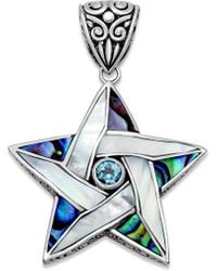 Samuel B. - 18K 0.25 Ct. Tw. Topaz & Pearl Pendant - Lyst