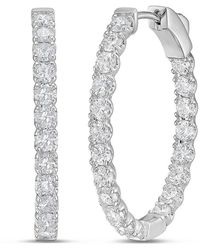 Diana M. Jewels - Diana M. 18K 11.12 Ct. Tw. Lab-Grown Diamond Hoop Earrings - Lyst