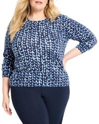 NIC+ZOE - Plus Knit Stitch Sweater - Lyst