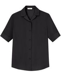 Lafayette 148 New York - Notch Collar Slim Silk Shirt - Lyst