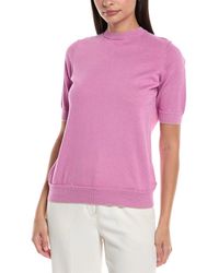 Lafayette 148 New York - Short Sleeve Wool-Blend Sweater - Lyst