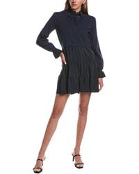 Cinq À Sept - Knit Combo Luciana Silk-Trim Dress - Lyst