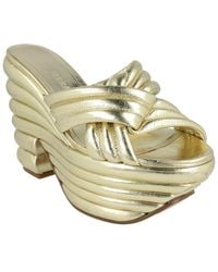 Ferragamo - Rey Platform Narrow Width Leather Sandal - Lyst