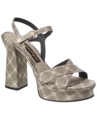 Ferragamo - Sonya Canvas Platform Sandal - Lyst