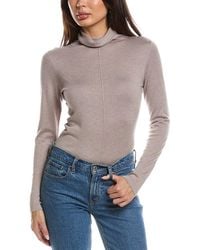 Forte - Long Sleeve Seamed Funnel Neck Silk & Cashmere-Blend Sweater - Lyst