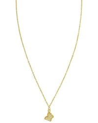 Italian Gold - 14K 0.04 Ct. Tw. Diamond Butterfly Necklace - Lyst