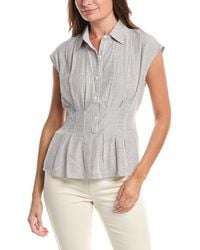 Max Studio - Cap Sleeve Collared Shirt - Lyst