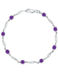 Gemstones - Gem Spark 1.52 Ct. Tw. Diamond Amethyst Tennis Bracelet - Lyst