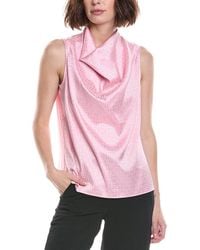Halston - Sleeveless Cowl Neck Monogram Top - Lyst