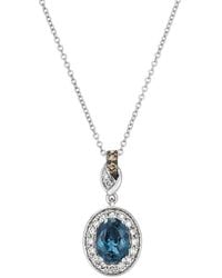 Le Vian - Semi-Precious 14K 1.58 Ct. Tw. Diamond & London Topaz Pendant Necklace - Lyst