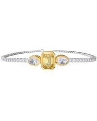 Lab Grown Diamonds - 18K Vermeil 4.77 Ct. Tw. Lab-Grown Diamond & Gemstone Bangle Bracelet - Lyst