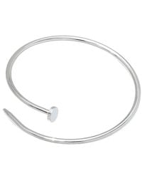 Adornia - Plated Thin Nail Cuff Bracelet - Lyst