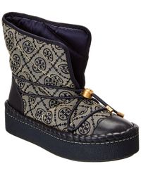 Tory Burch - T Monogram Canvas & Leather Sleeping Bag Boot - Lyst