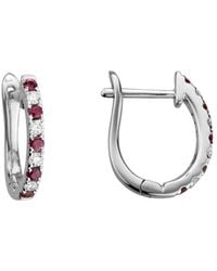 Diamond Select Cuts - 14K Diamond .15 Ct. & .24 Ct. Ruby Earrings - Lyst