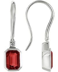 Diamond Select Cuts - 14k Diamond .03 Ct. & 2.48 Ct. Garnet Earrings - Lyst