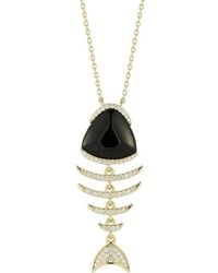 Sphera Milano - 14K Plated Agate Cz Necklace - Lyst