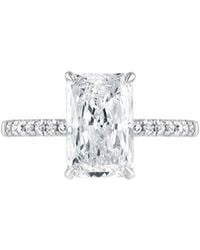 Lab Grown Diamonds - 14K 3.25 Ct. Tw. Lab-Grown Diamond Hidden Halo Engagement Ring - Lyst