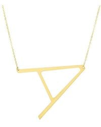 Italian Gold - 14K Oversized Initial Necklace -Z) - Lyst