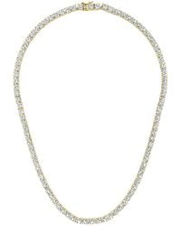 Genevive Jewelry - 14K Over Cz Tennis Necklace - Lyst