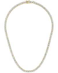 Genevive Jewelry - 14k Over Silver Cz Tennis Necklace - Lyst