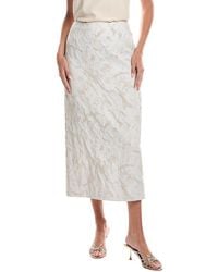 Lafayette 148 New York - Silk-blend Straight Midi Skirt - Lyst