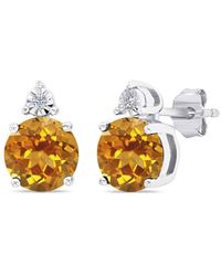 MaxColor - 2.40 Ct. Tw. Citrine Stud Earrings - Lyst