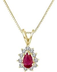 LEVARON - 14K 0.35 Ct. Tw. Diamond & Ruby Necklace - Lyst