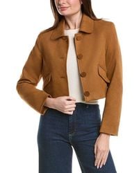 English Factory - Cropped Faux-Suede Jacket - Lyst
