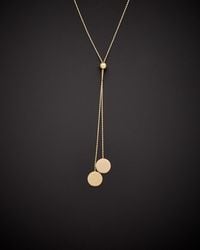 Italian Gold - 14k Double Disc Lariat Necklace - Lyst